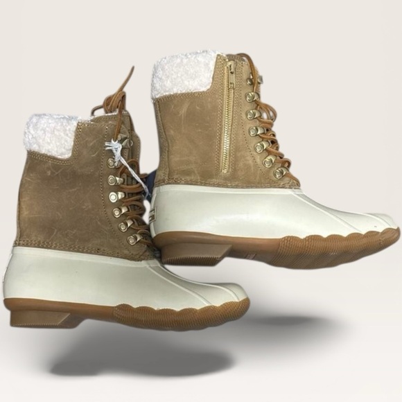 Sperry Saltwater Duck Boots Faux Fur Lined Waterproof Boots - Picture 2 of 6